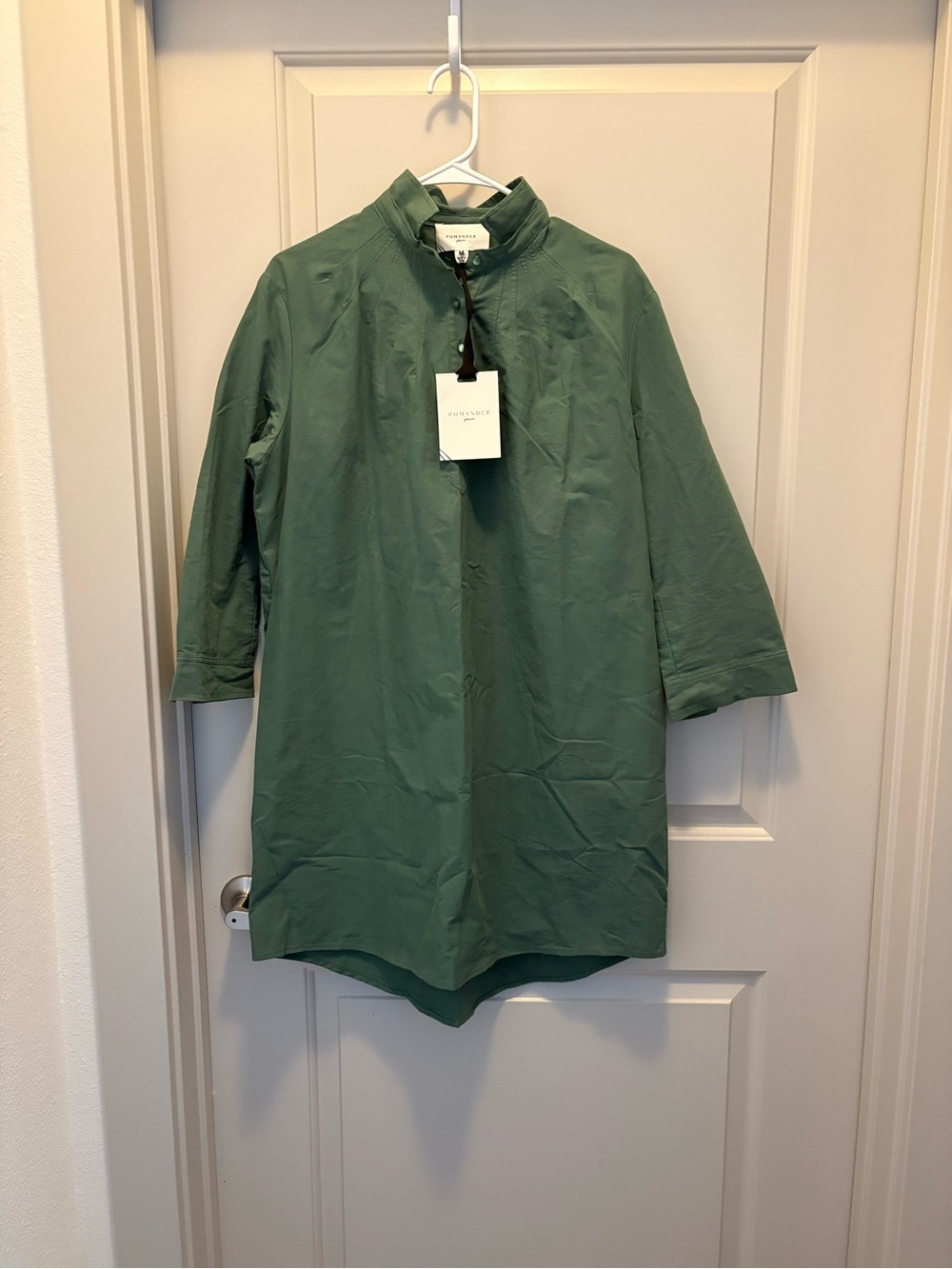 Tuckernuck Pomander Place Sage Green Collar Tunic shirt dress nwt size m